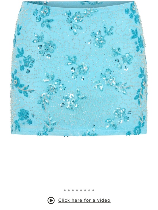 White Fox Boutique Dresses & Skirts - Embellished Aqua Sequin Mini Skirt
